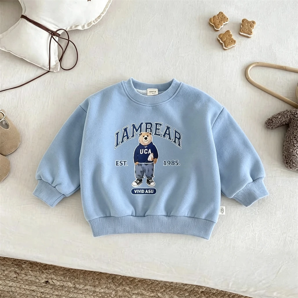 Cartoon Sweatshirt For Boys And Girls Round Neck Pullovers Long-sleeved Tops Toddler New Design Loose Casual Sports Clothing