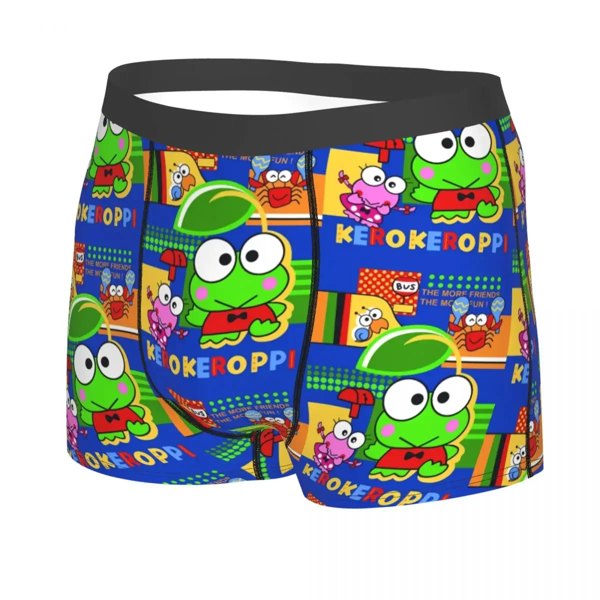 Custom Novelty Cartoon Kero Kero Keroppi Sanrio Anime Boxers Shorts Panties Men's Underpants Stretch Briefs Underwear