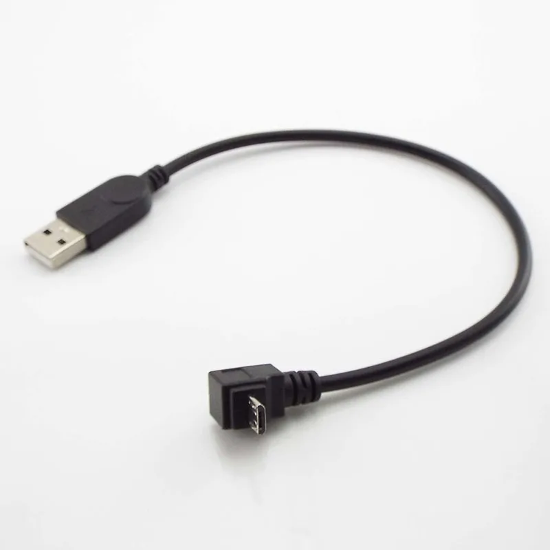 27cm 90 Degree Micro USB Male to Male Data Up Down Left Right Angled Charge Connector Cable Adapter for Tablet Cell Phone C1