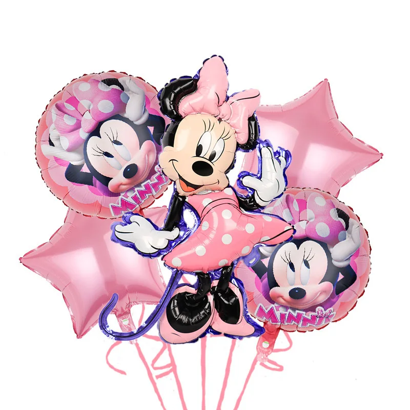 Disney Minnie Mouse decorazioni di compleanno Set di stoviglie usa e getta Minnie Balloons Banner sfondo forniture per eventi per feste per ragazza