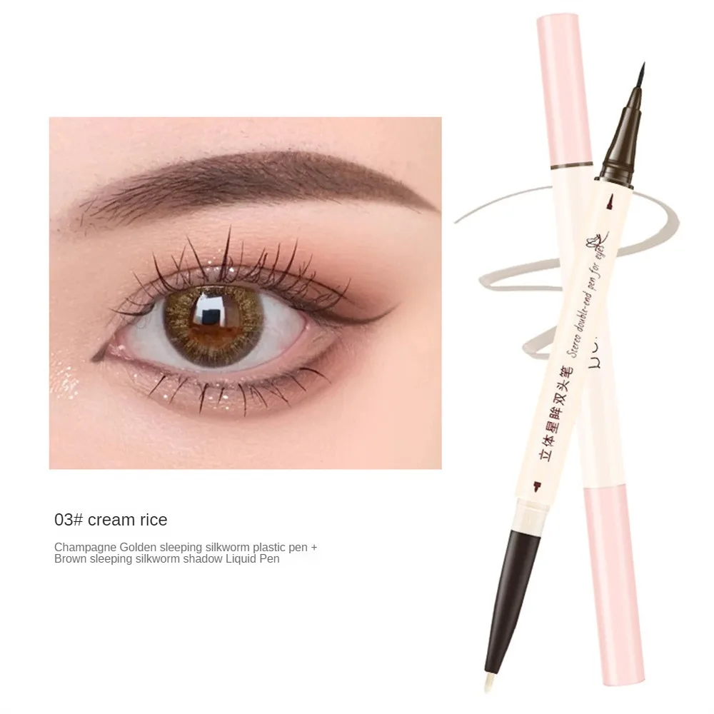 Dauerhaft und widerstands fähig gegen Schwindel Doppelkopf Eyeliner flüssiger Stift glatter Stift ohne blühendes Augen Make-up Augen Make-up