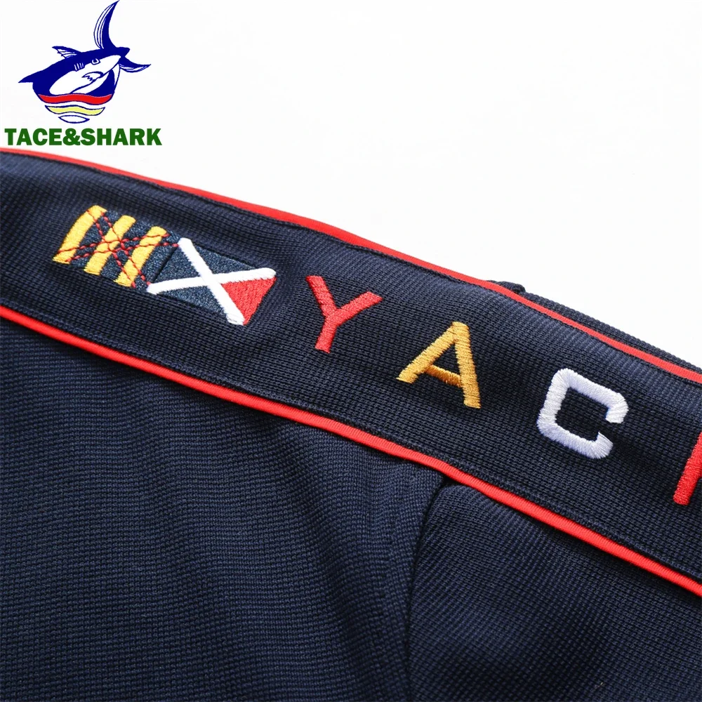 TACE & SHARK 2023 Casual zakelijk poloshirt Pullover Halve rits Poloshirt met lange mouwen voor heren Mode Haaiborduurwerk