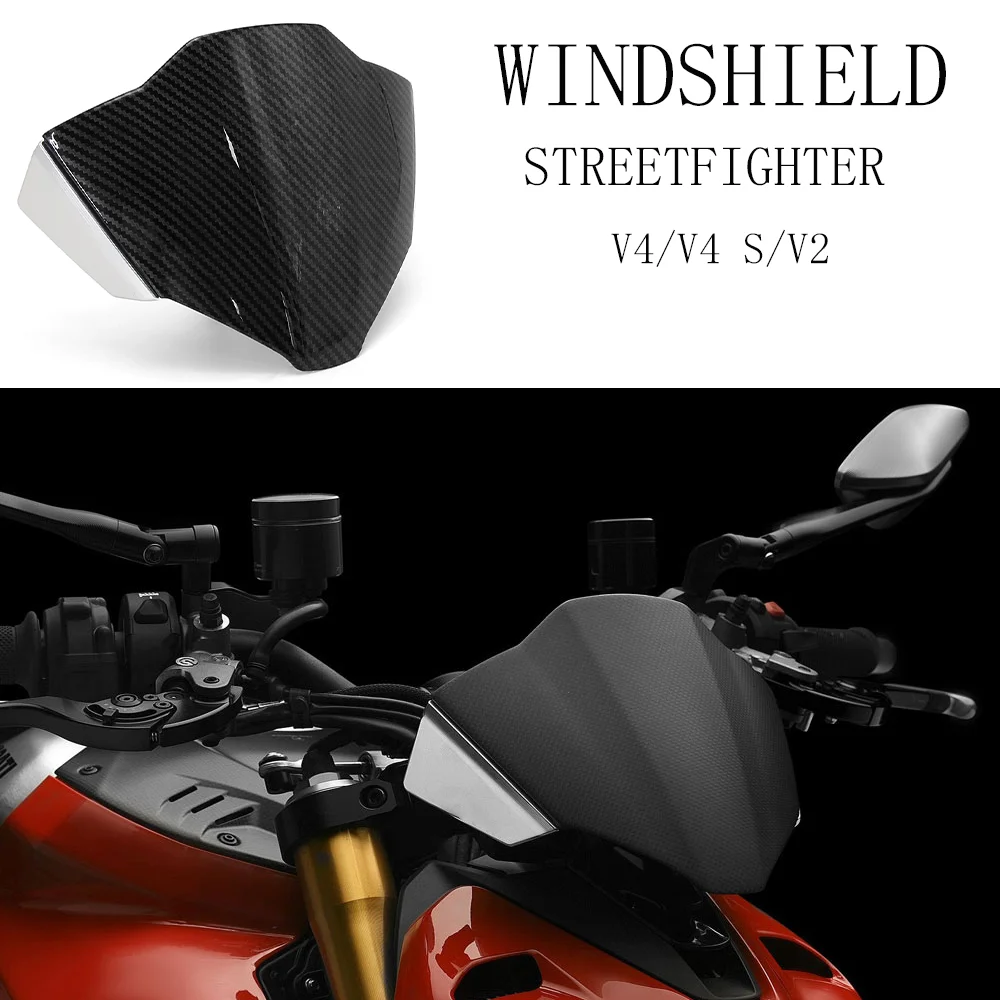 

For DUCATI Streetfighter V4 V4S V2 955 Windshield WindScreen Streetfighter V4 V2 Accessories Deflector Protection Carbon Fiber