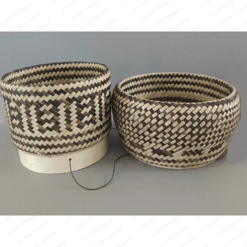 Handmade Bamboo Woven Rice Basket Thai Lao Sticky Rice Container Tea Storage Box Traditional Home Decor Ornament