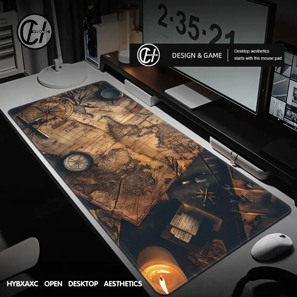 

Nautical Compass Mouse Pad Large Computer Office Game Table Mats XXL Rubber Anti-slip Gaming Keyboard Mousepads Long Desk Pads