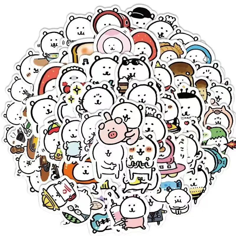 

110pcs Self-deprecating Bear Nagano Stickers Cute Cartoon Decoration Simple Drawing Hand Account Desktop Stickers Waterproof