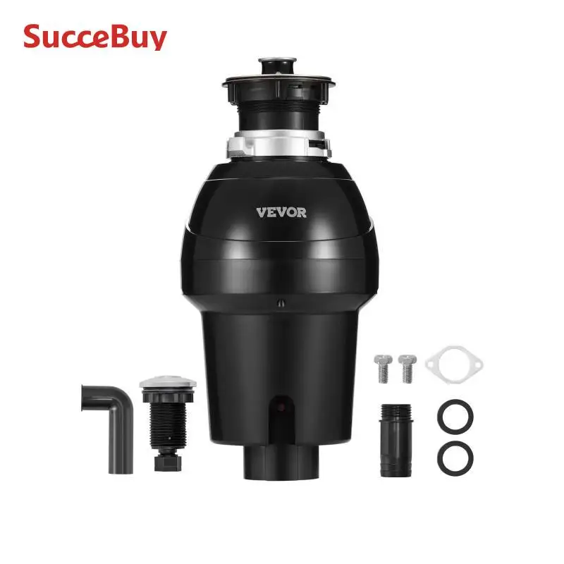 VEVOR Küchenabfallentsorger, Küchenabfallzerkleinerer, 1 PS, Zerkleinerungssystem für Lebensmittelabfälle, EZ-Montage, 3960 U/min, Haushaltsmüllentsorger, Müllentsorgung, Lebensmittelabfälle