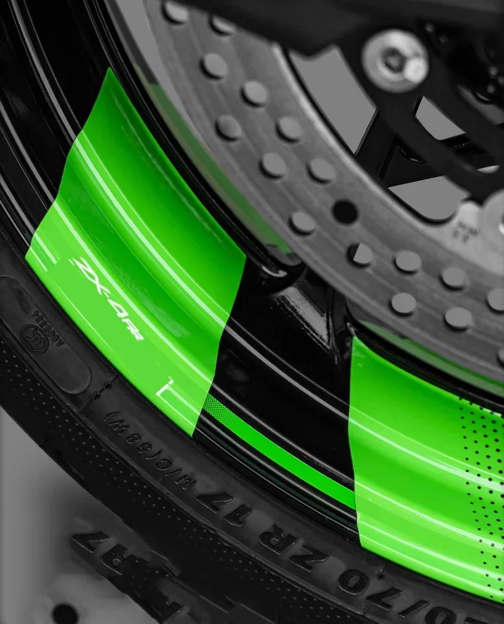 FOR KAWASAKI Z1000SX ZZR1400 ZZR600 ZX6R ZX10R  Motorcycle Reflective Wheel Rim Stripe Decal Sticker Front Rear Decal Full Set