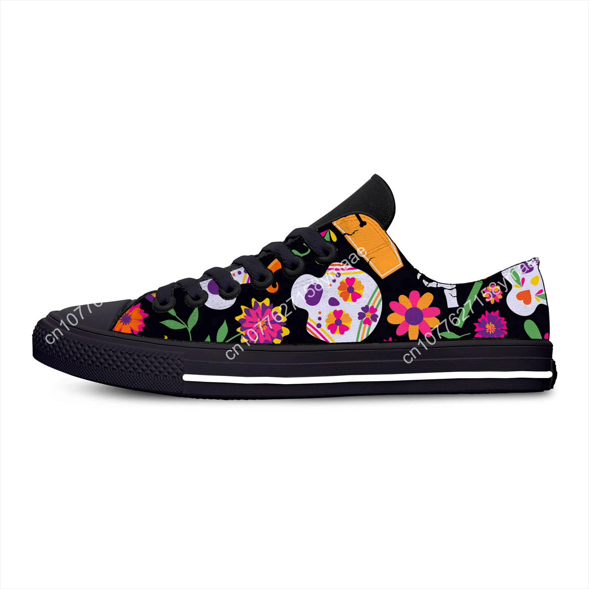 Hot Cool Summer Mexican Sugar Skull Dead Novelty Design Classic Canvas Shoes Men Women Casual Sneakers Low Top Board Shoes