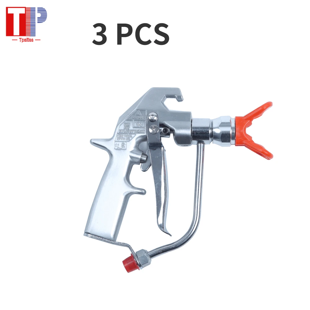 Tpaitlss High Pressure Airless Sprayer Gun 5000psi 241705 4-Finger Silver NEW