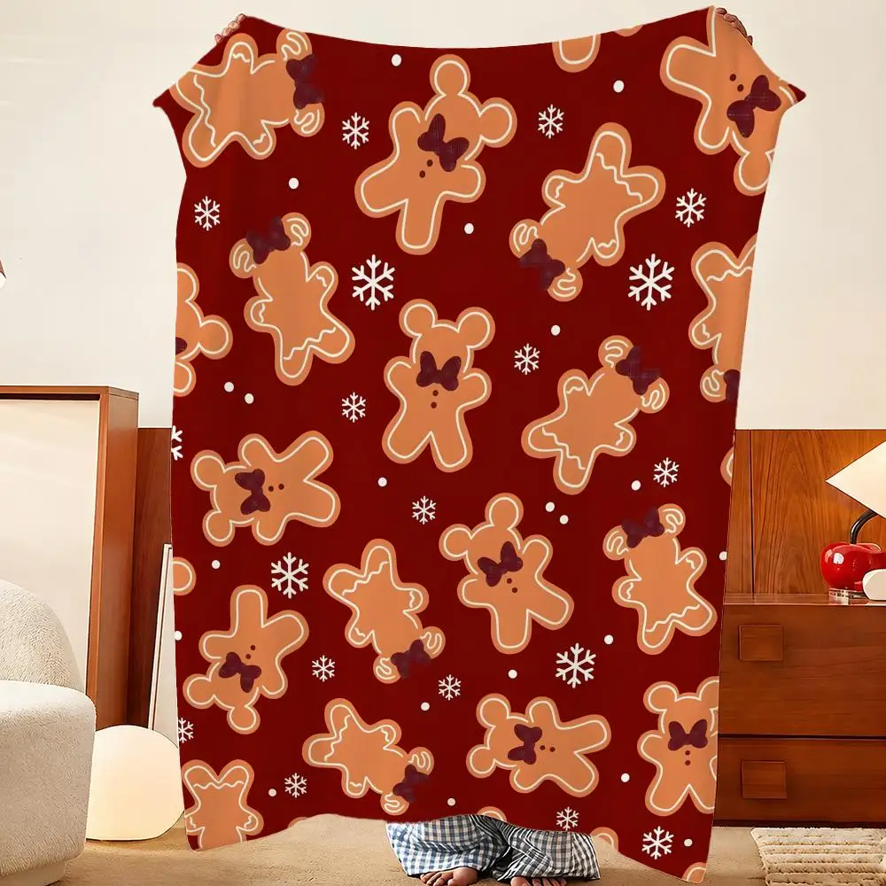 Christmas Gingerbread Man Throw Plush Flannel Throw Blanket, Sofa Bed Travel Picnic Home Textile Decor