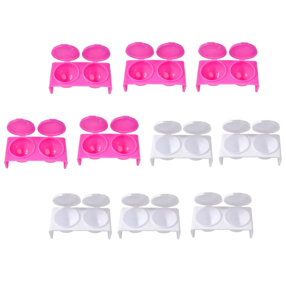 

10pcs Crystal Liquid Cup Double Hole Manicure Nail Art Tools Beauty Equipment Lightweight Portable Professional Home Use