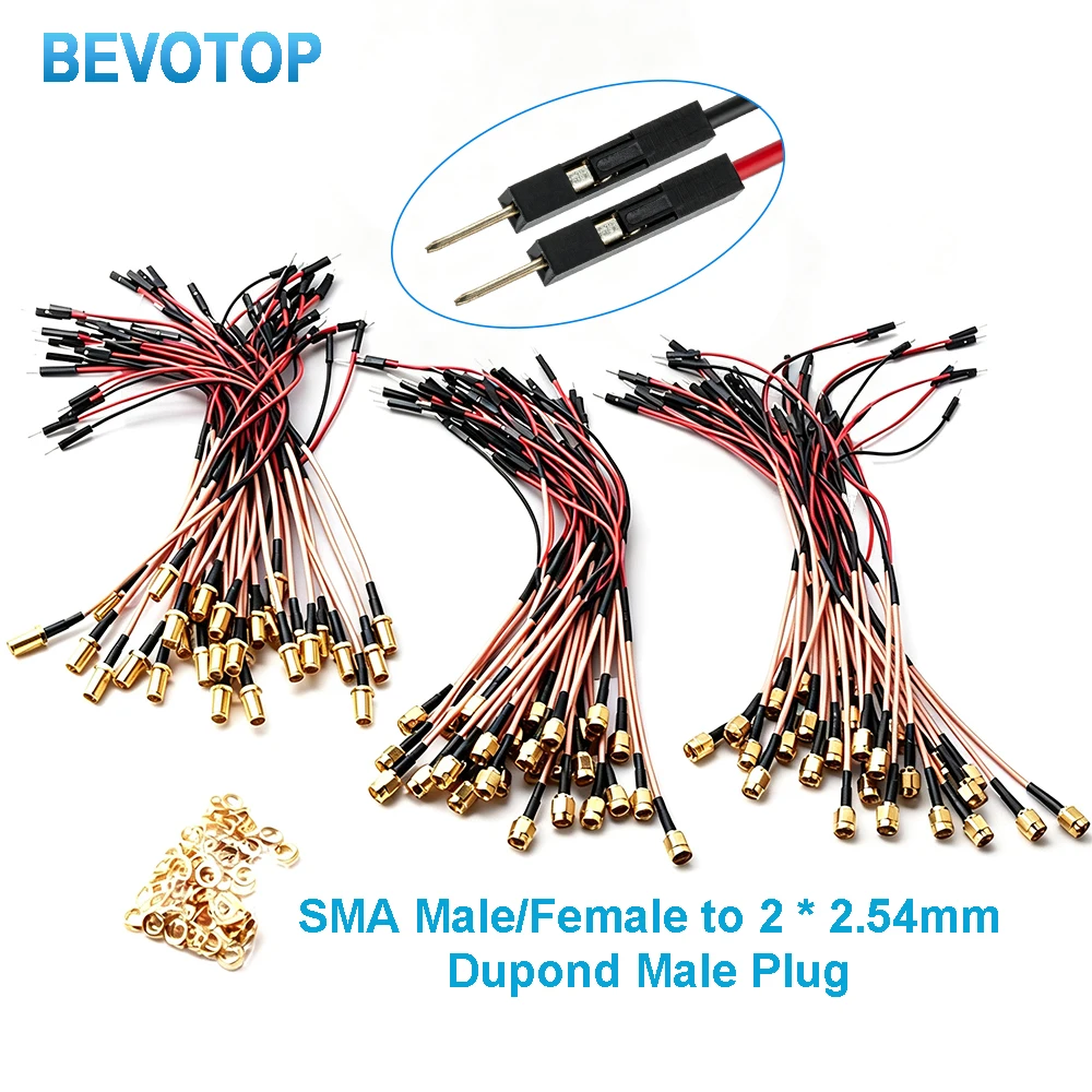 1Pcs SMA to DuPont Cable RP-SMA/SMA Male Female to DuPont 2.54mm Male Plug Test Line RG316 Extension Jumper BEVOTOP Custom-made