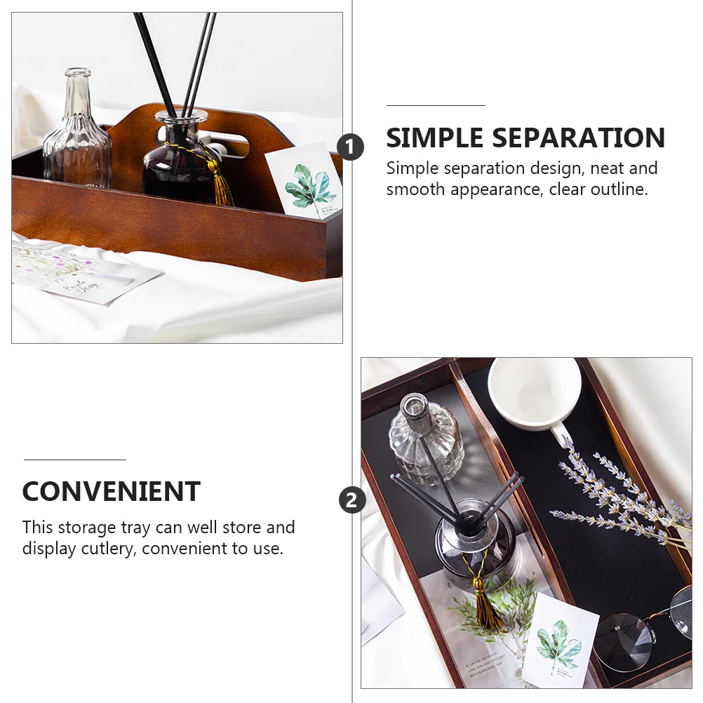 

1Pcs Solid Pine Wood Storage Box Practical Storage Tray for Kitchen Drawer Desktop Household Organizer Cutlery Tea Bag