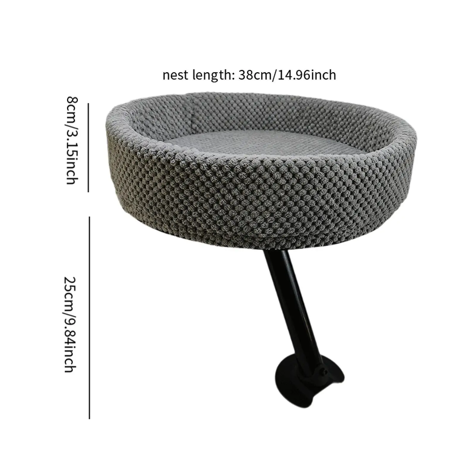 Cat Bed Desk Sturdy Stylish Soft Space Saving Desktop Cat Bed Elevated Round 360° Rotation for Office Home Side Table Study Room