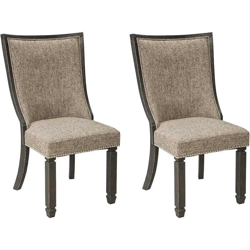 Urban Farmhouse Upholstered Dining Chairs 2 Almost Black Uphotled Side Chairs Beautified Perfect for The Kitchen Apartment