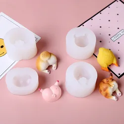 Cute 3D Dog Cat Ass Candle Mold Silicone Chocolate Cake Baking Mould Candle Form Soap DIY Plaster Aromatherapy Decorating Tools