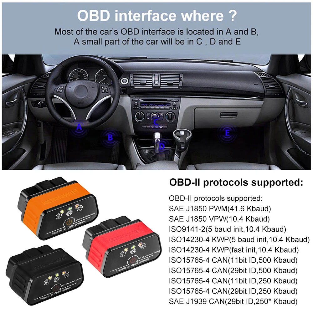 1PC Bluetooth 5.0 OBD2 Fault Detector Vehicle Engine Diagnostic Instrument Auto Car Diagnostic Tools ODB2 High For Android/IOS