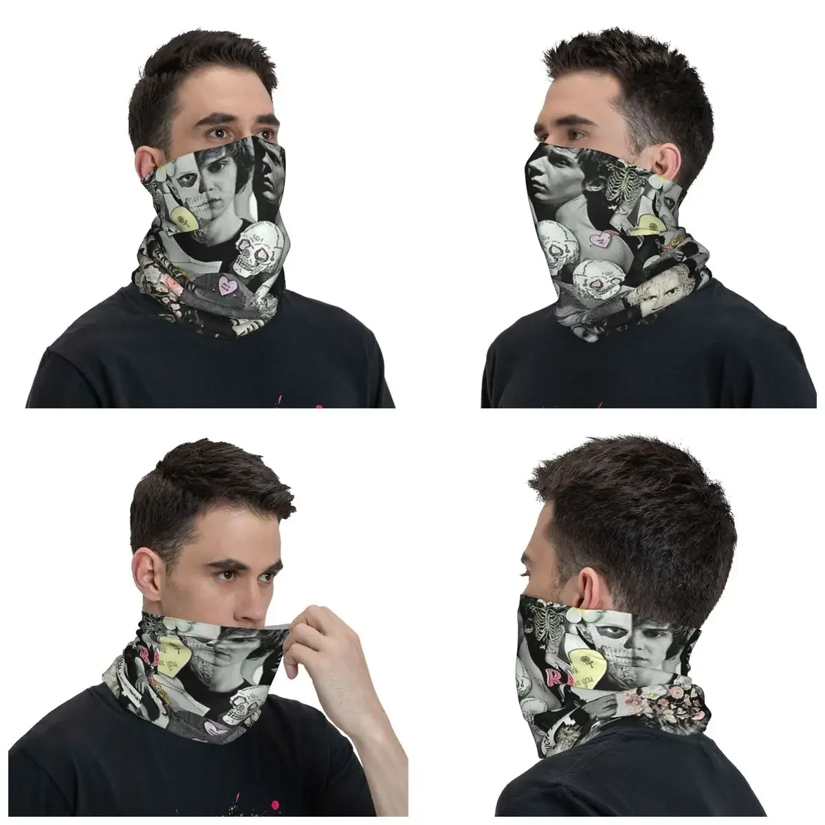 Evan Peters Bandana Neck Gaiter Printed Movie Actor Balaclavas Face Scarf Multifunctional Headband Running for Men Women Adult