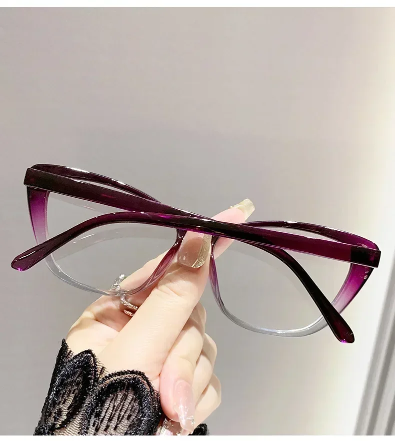 Blau Licht Blockieren Augenschutz Brillen Retro Gradienten Schmetterling Rahmen Lesebrille Cat Eye Klare Linse Presbyopie Brille – Detail 14