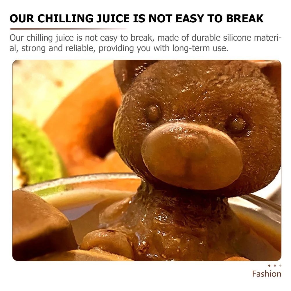 

5 шт., силиконовая антипригарная форма для медведя, герметичная форма для виски, коктейля, декоративные шарики для льда, лоток для морозильной камеры, ручная работа, лед