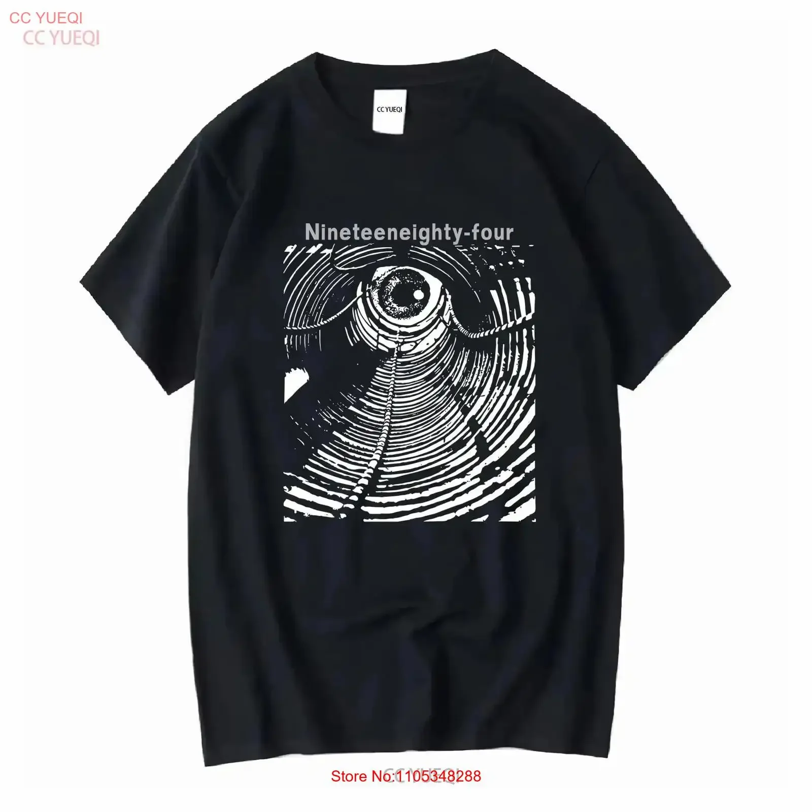 Camiseta vintage de George Orwell de 1984, Fahrenheit 451 de Ray Bradbury, estilo ciencia ficción distópica, con lavado desgastado, para uso diario, ligeramente desgastada.