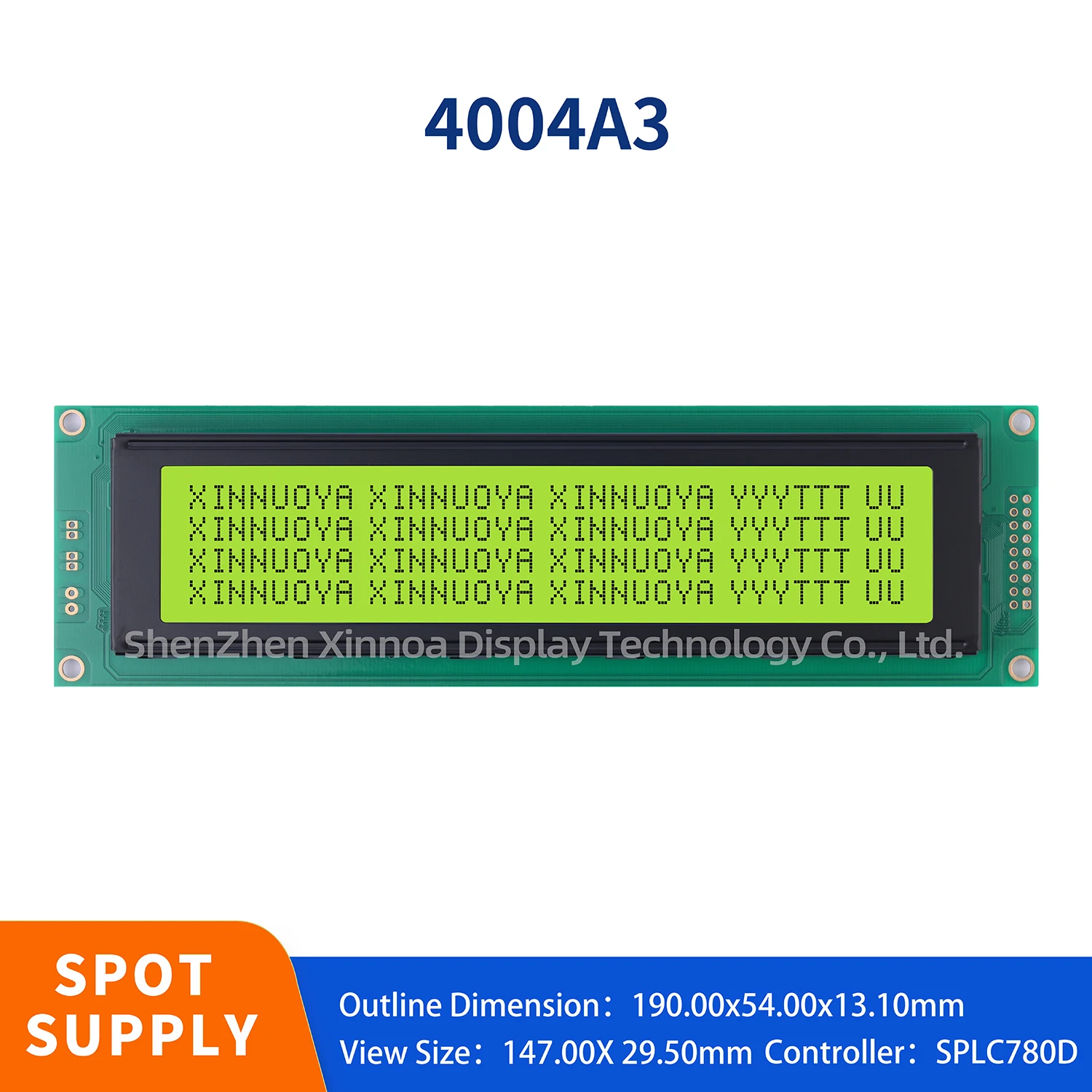 4004A3 Yellow Green Film Lcd Character Dot Matrix Lcd Display Multi Language Splc780D Lcd Screen Spot Module