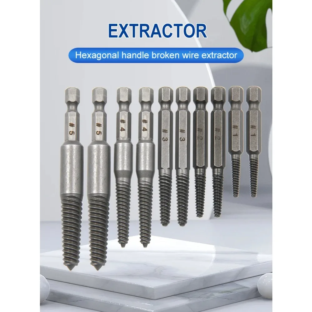6/10Pcs Hexagonal Shank Broken Head Screw Extractor Screw Broken Head Screwdriver for Taking Out Electric Drill Tool Set - view 6