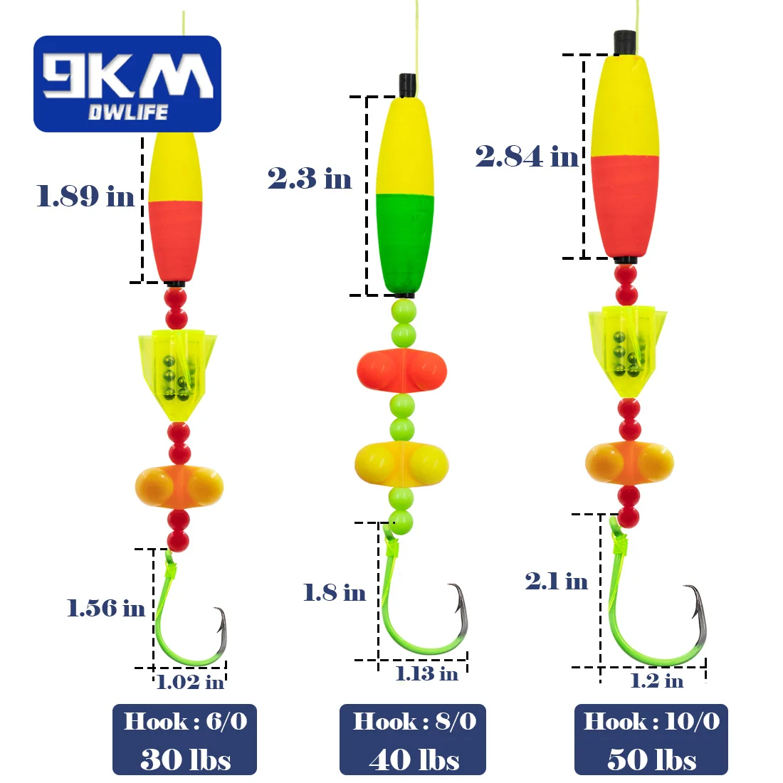 9KM 5pcs Catfish Rig with Circle Hooks Chunky Rigs for Catfishing Rattles Float Beads Freshwater Fishing Tackle