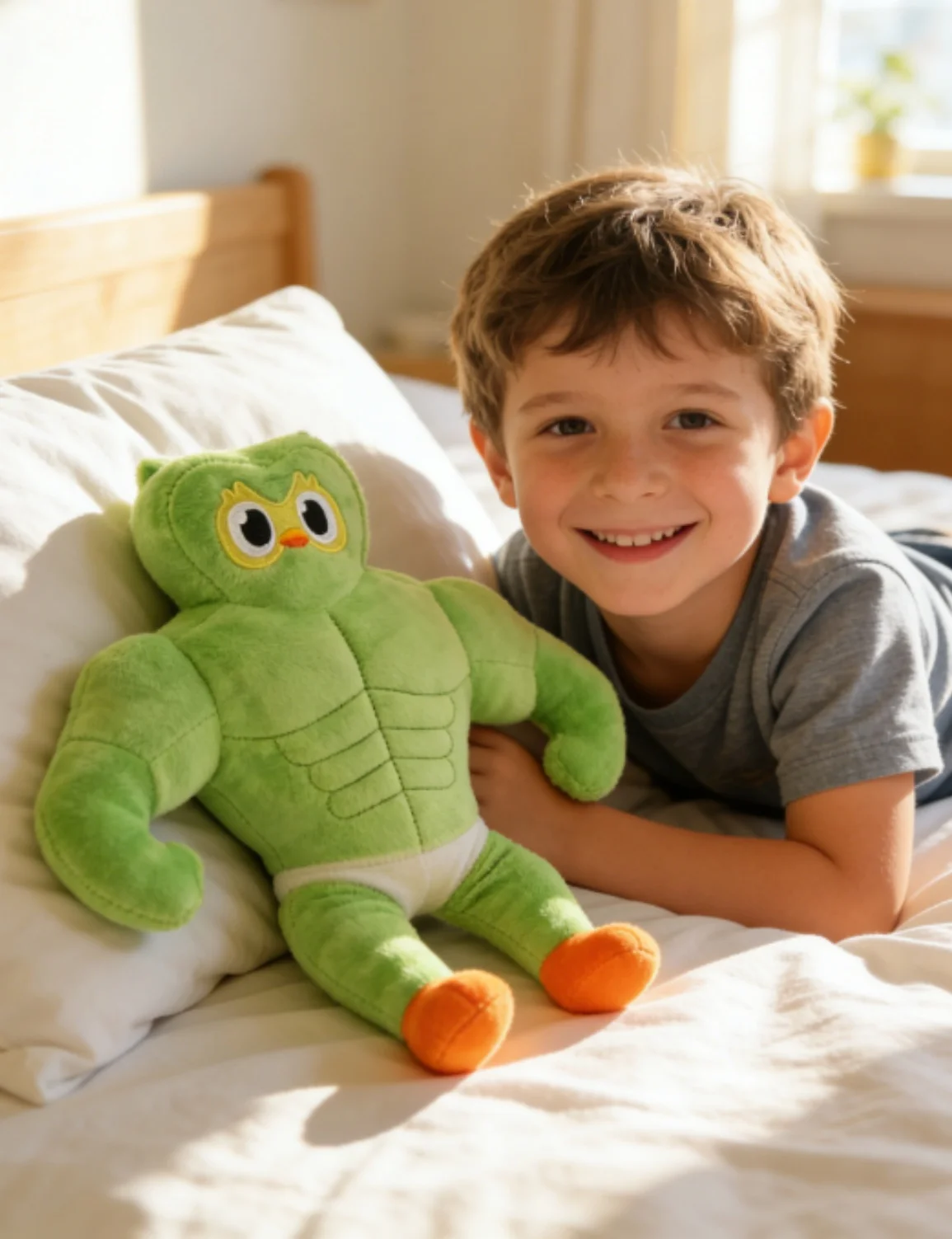 

25CM Duolingo Buff Duo Plush Green Owl Doll Cute Anime Peripherals Toy for Kid Fan Birthday Christmas Gift