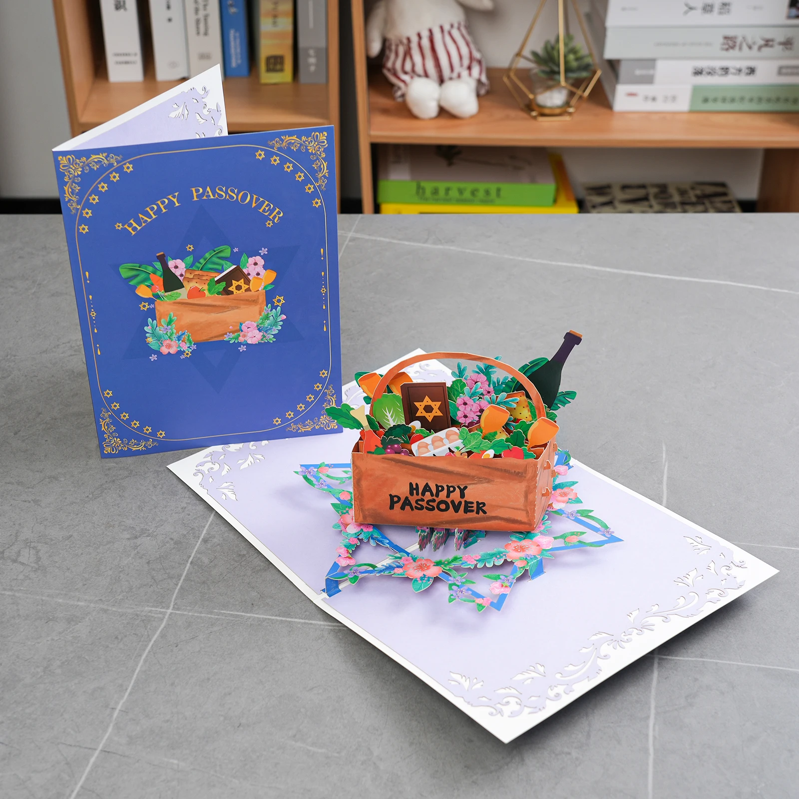 Happy Passover Pop Up Card for Jew Festival Gift 3D Greeting Cards