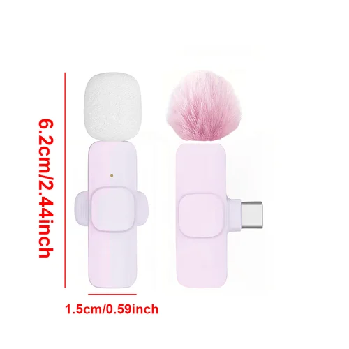 Imagen 2 del producto Micrófono Lavalier inalámbrico con USB-C para Android iPhone iPad transmisión en vivo grabación de vídeo transmisión en vivo Mini micrófono