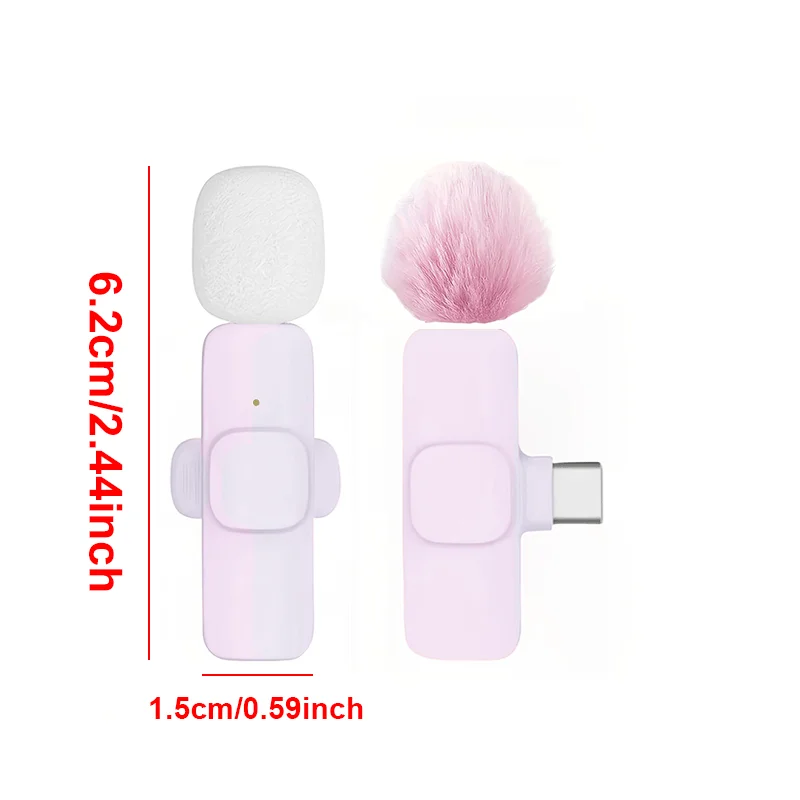 Micrófono de solapa inalámbrico para iPhone USB C Android mini con reducción de ruido para vlog, grabación de video, contenido 4