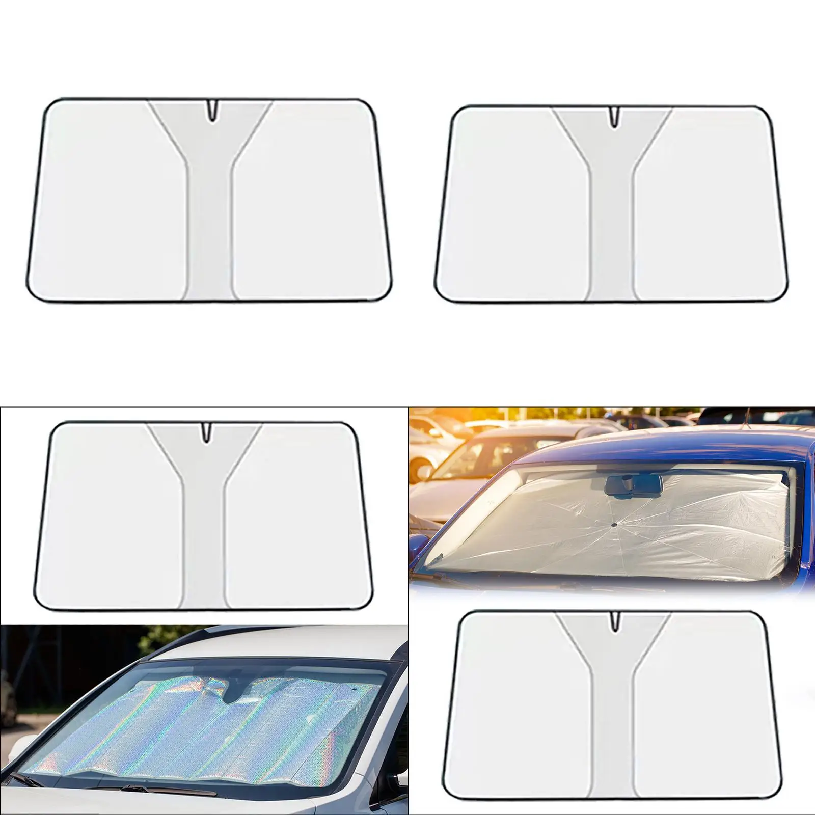 Auto Windschutzscheibe Sonnenschutz Kühlen Halten Auto Zubehör Auto Sonnenschirm Doppel Kreis Windschutzscheibe Abdeckung Wärmedämmung Auto Schatten