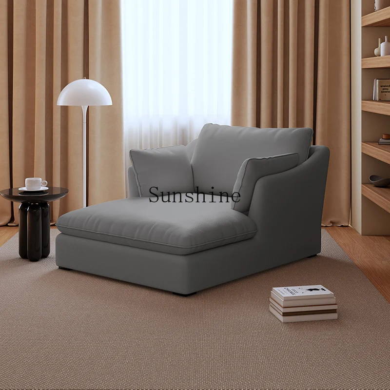 Italian minimalist leather art down single sofa living room balcony bedroom recliner