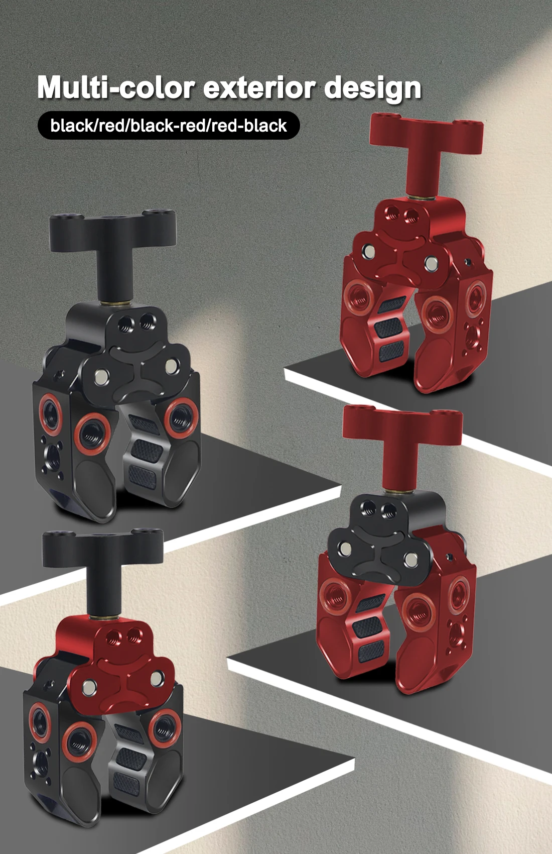 Super Crab Clamp Magie Arm Clip 1/4 3/8 ARRI Loch für Stativ Einbeinstativ Flash Halterung Monitor Arm Kamera Käfig Rig zange 15-40mm – Detail 6