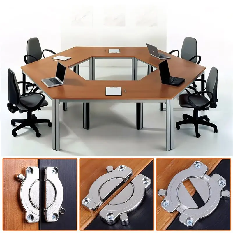 ABRW-Pack Of 4 Table Top Connectors, Table Top Connectors, Rotating Wooden Panels Connectors For Office Desk/Dining Table