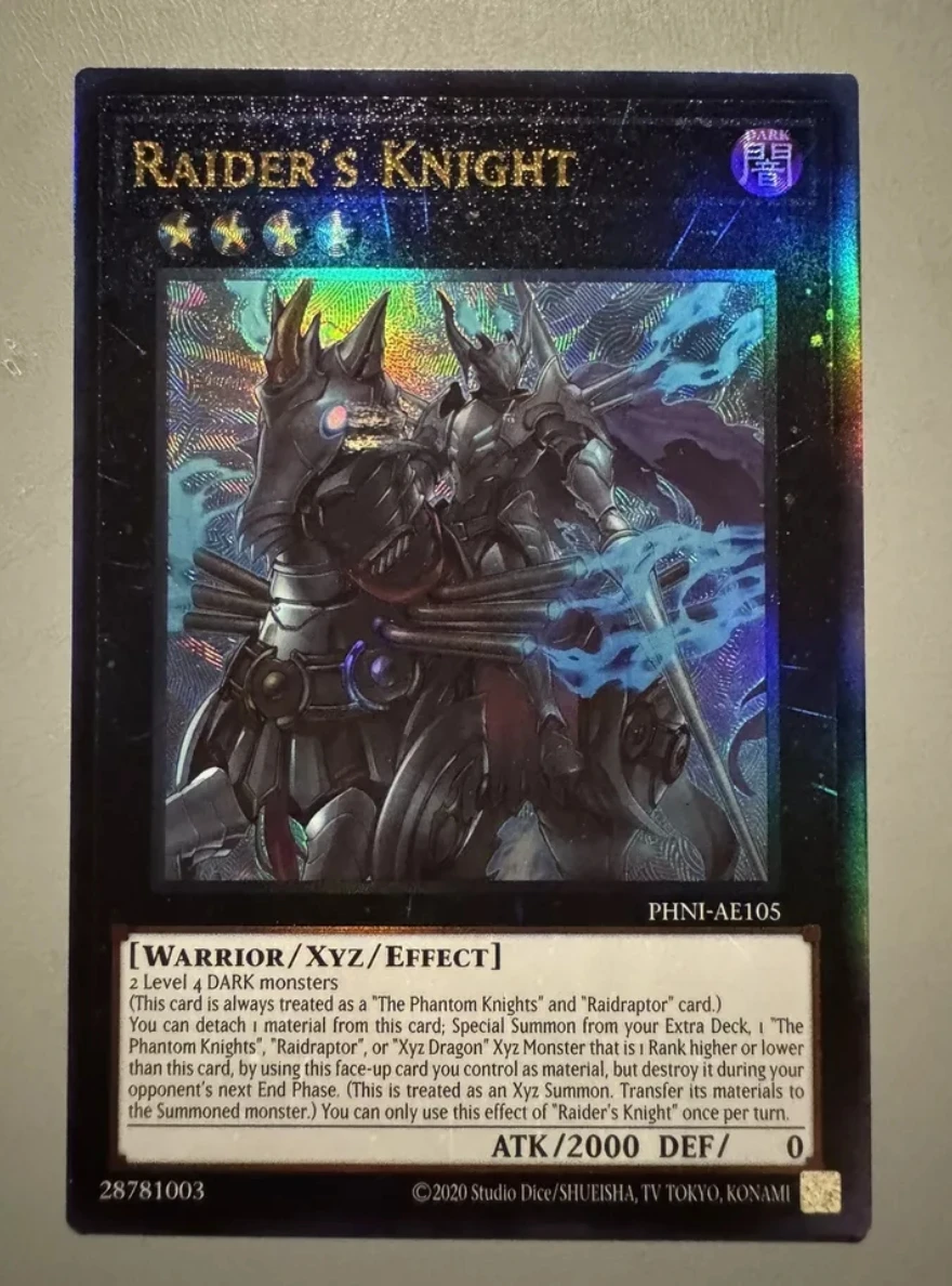 Yugioh KONAMI Duel Monsters PHNI-AE105 Raider's Knight Ultimate Rare Asian English Collection Mint Card