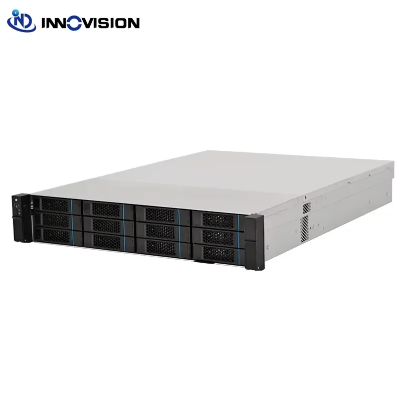 BOLRZO Flexible 2U 12-bay storage server chassis L650 mm with 12Gb SGPIO backplane supports EATX boards, dual-slot GPU cards,
