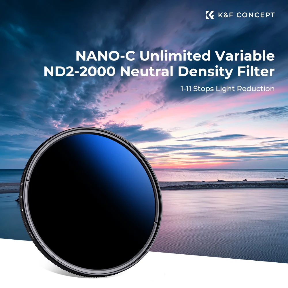 K&F Concept 67mm Variable ND Filter 77mm 58mm ND2 ND2000 Neutral Density ND2-ND2000 C Series 49mm 52mm 55mm 82mm 62mm 72mm Nikon