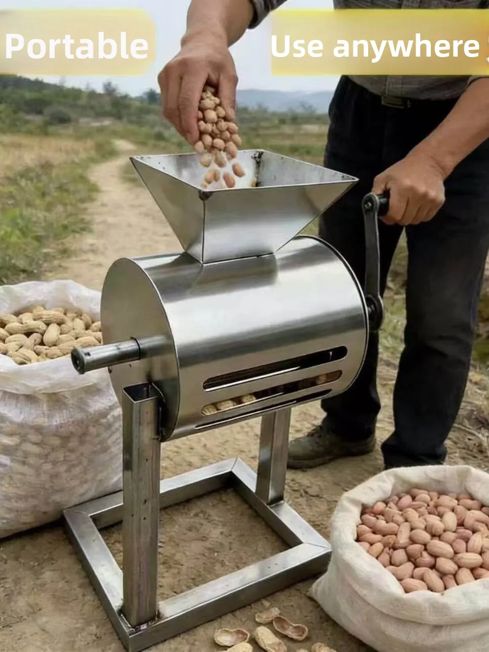 Hand-Cranked Peanut Sheller Kitchen Tool Efficient Peeling Kernel Opener for  And Roasted  And Gourd Seeds