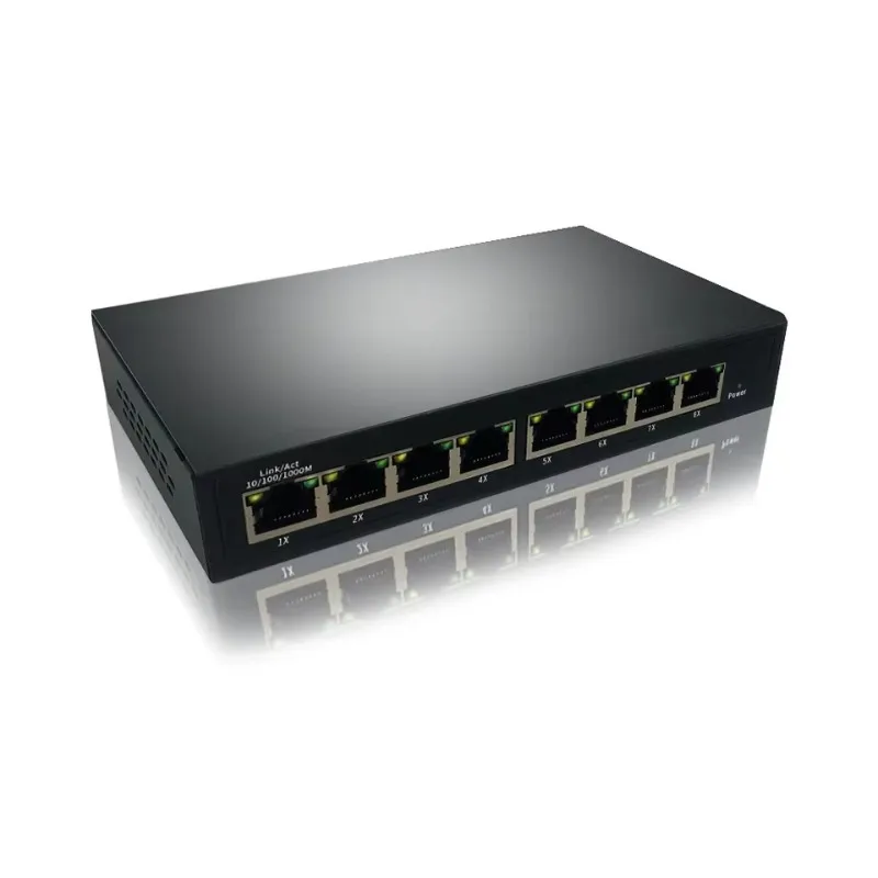 DC 24V Compact 8 Port Passive PoE Switch 7*Gigabitt 24V Poe Out and 1 Gigabit RJ45 Uplink Port Non-standard  PoE Ethernet Switch