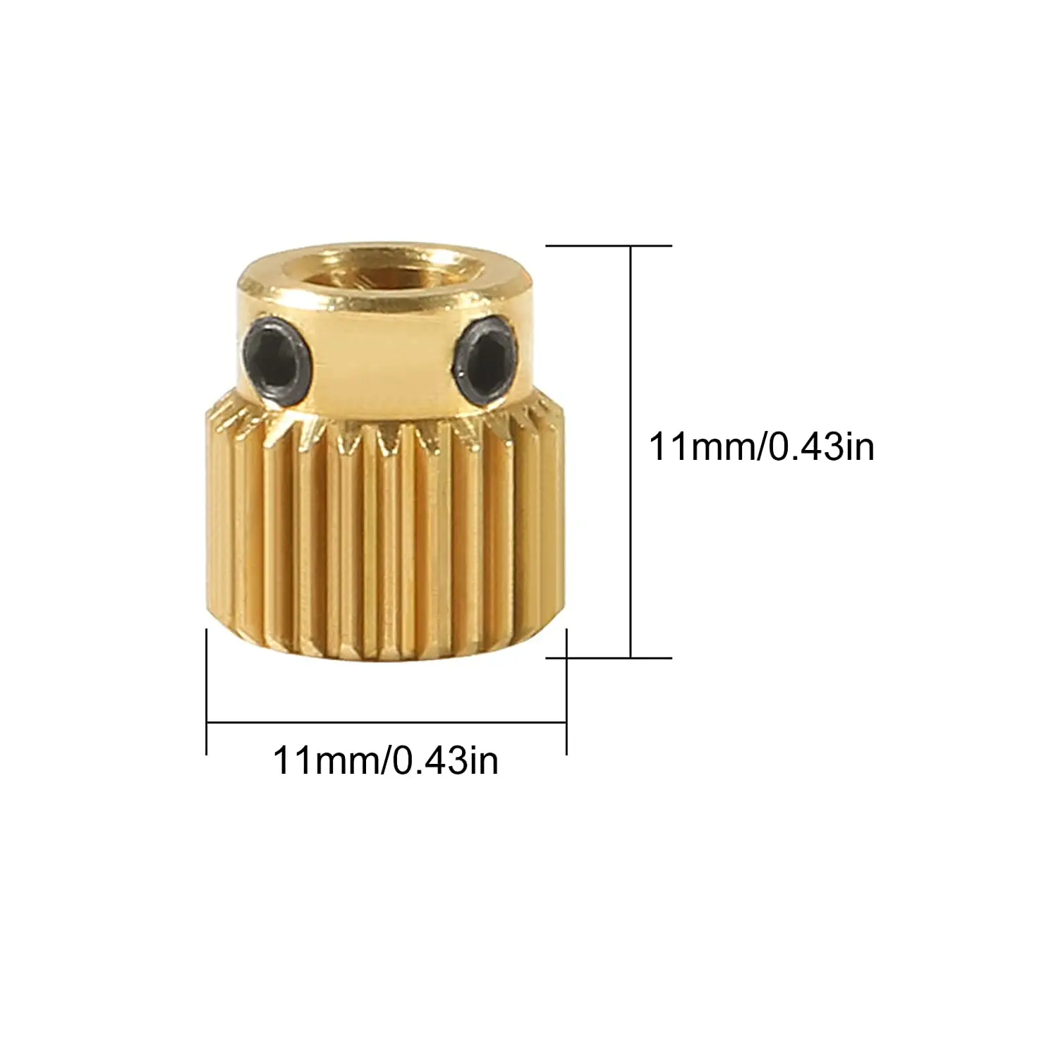 5Pcs/ Lot 40 Teeth Brass Gear Wheel 3D Printer Extrusion Wheel for CR-10 CR-10S S4 S5 Ender 3 Ender 3 Pro Ender 3 V2 with Gift