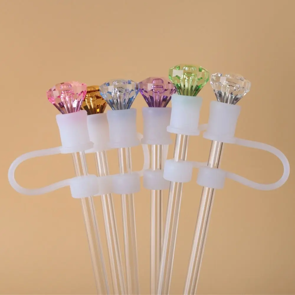 Creative Silicone Silicone Straw Plug Diamond Shape Reusable Drinking Dust Cap Splash Proof Dust-proof Straw Tips Cover Bottle