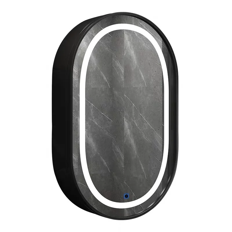

Заводское противотуманное умное светодиодное зеркало для туалетного столика, настенное овальное круглое светодиодное освещение для хранения, зеркальный шкаф для ванной комнаты