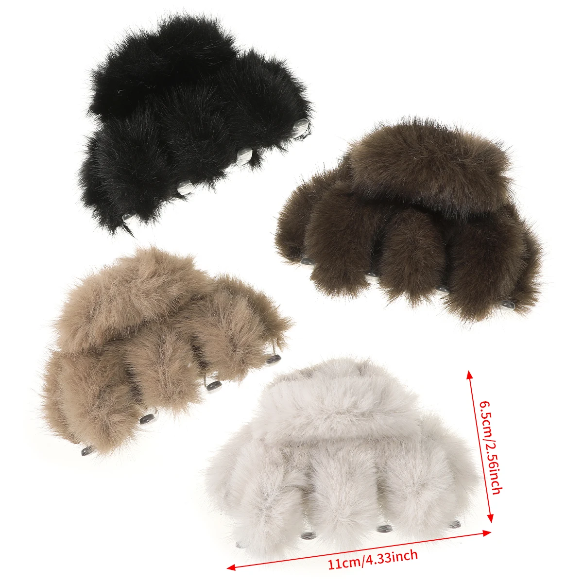 AWAYTR-Pinces à cheveux en forme de patte de chat en peluche pour femme et fille, crabe à la mode, accessoires pour cheveux, vêtements de sauna Leon, cadeau