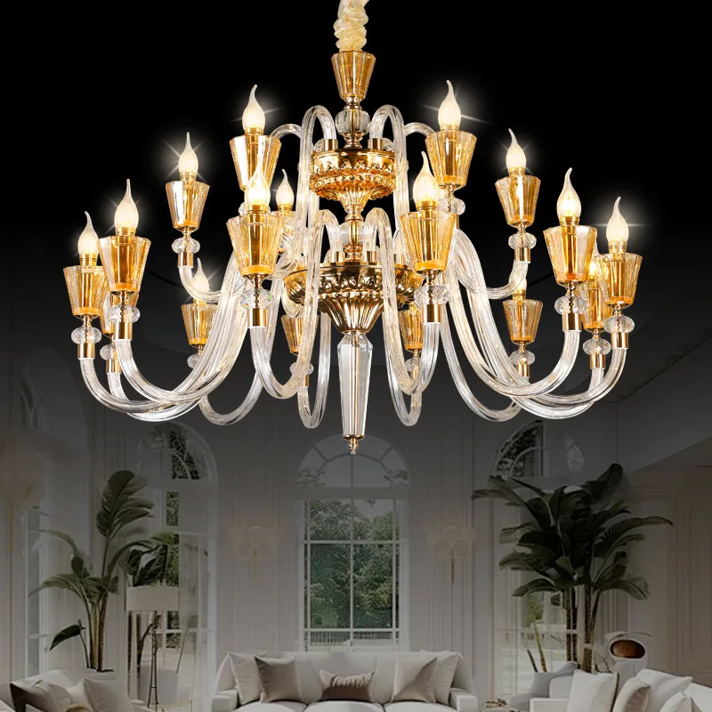 

French light luxury living room modern simple crystal chandelier room decor industrial chandelier casas prefabricadas