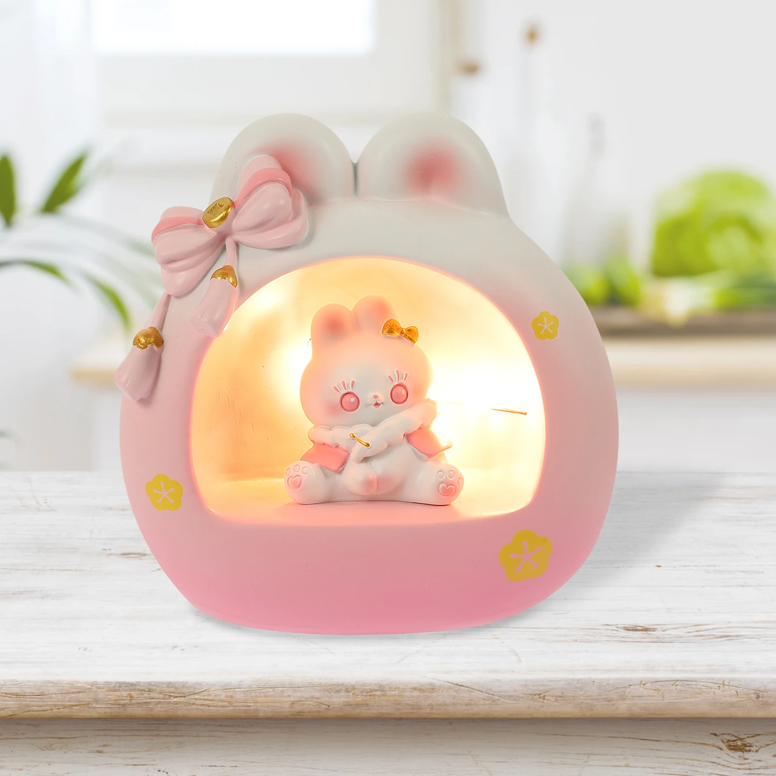 

Night Light Bedroom Decor Aesthetic Rabbit Cartoon Boy Animal Nightlight for Pink Lamp