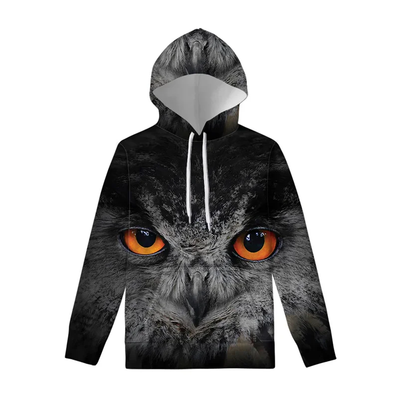 

3D Owl Printed Mens Hoodies Casual Autumn Long Sleeve Fashion Trend Animals Birds Pattern Pullovers Loose Streetwear Sweatshirts