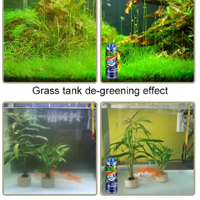 300ml 1/2PC Algaecide for Fish Tank Remove Aquarium Moss Remover Fish Tank Water Purification Algae Removal  Cleaner  Clarifying